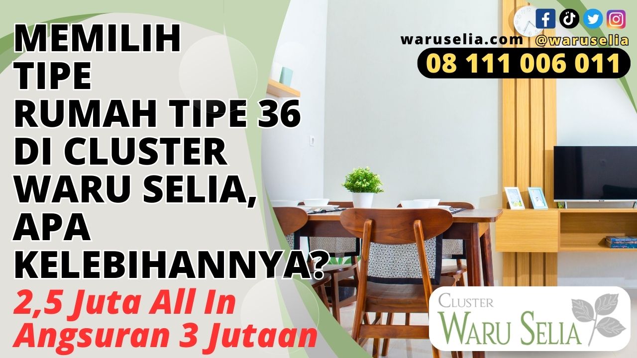 Memilih Tipe Rumah Tipe 36 di Cluster Waru Selia, Apa Kelebihannya?